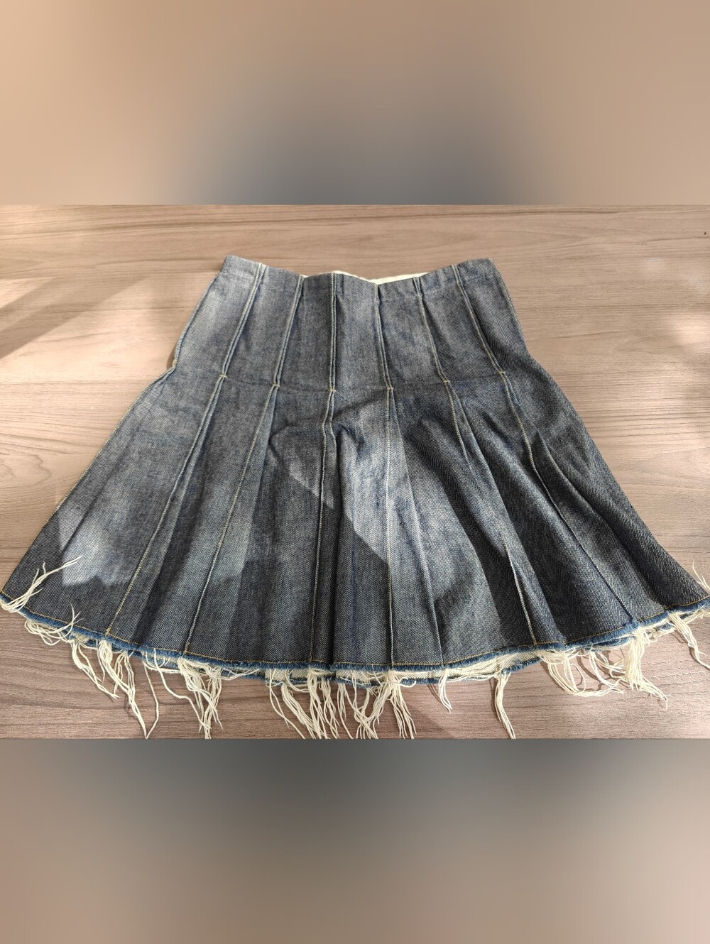 Japanese Brand Zucca Denim Pleated Mini Skirt - Blue